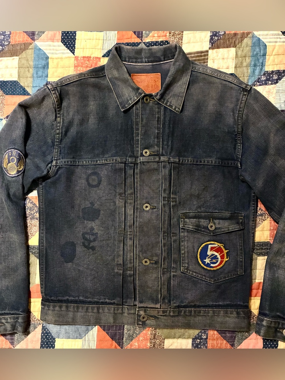 💥RARE💥DOUBLE RL RALPH LAUREN RRL INDIGO TYPE I MILITARY JACKET- SIZE MEDIUM - Picture 4 of 15